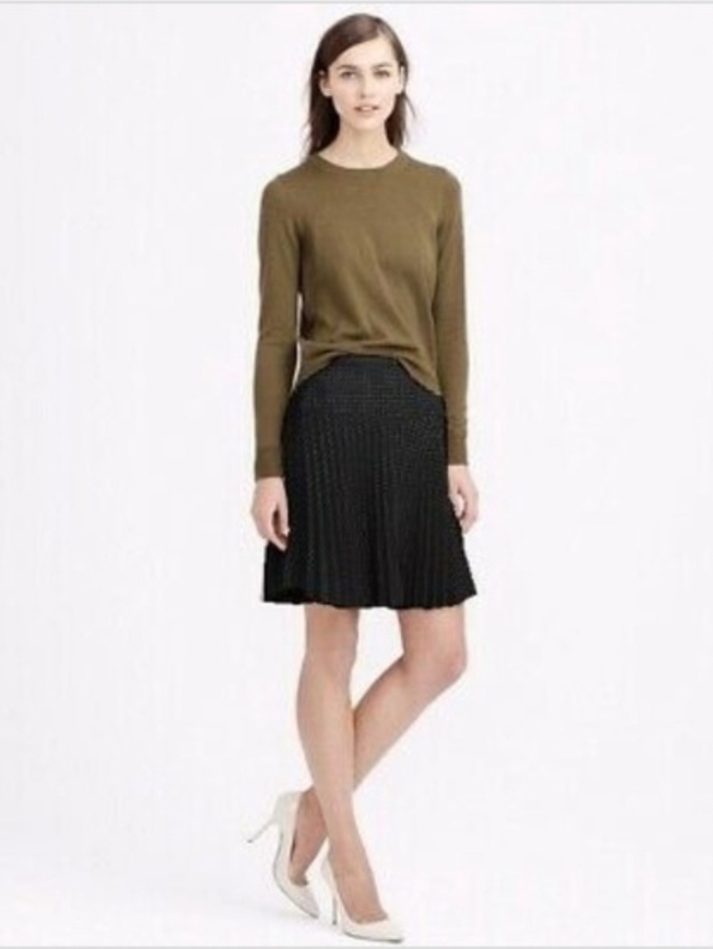 J.Crew Black Pleated Eyelet Skirt NWT - Picture 6 of 6